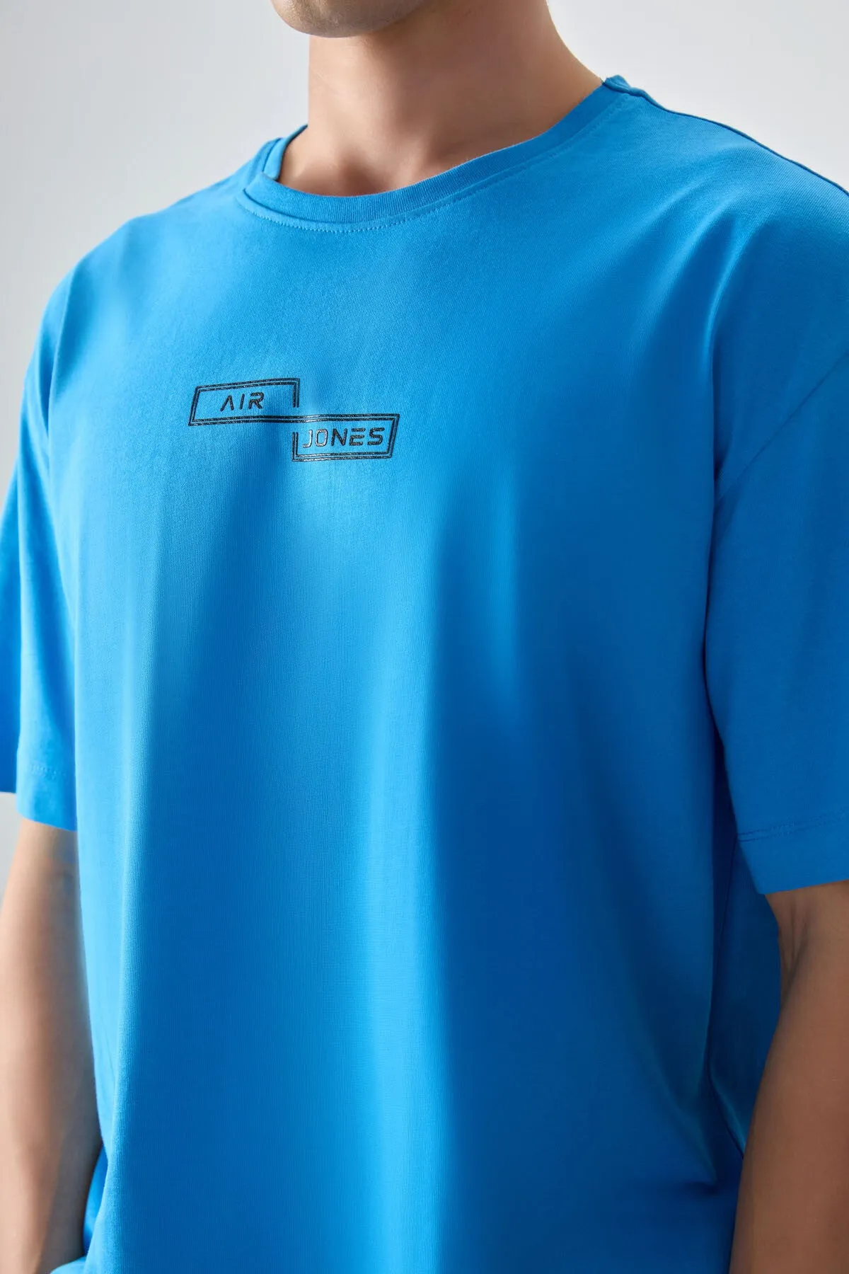 0 pamuk kalin yumuşak dokulu oversize fit baskili erkek t-shirt - 88361