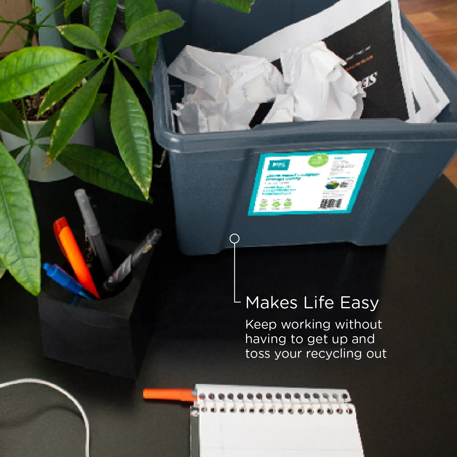 3 Gallon/11 Liter Plant-Based Compact Storage Caddy -0948