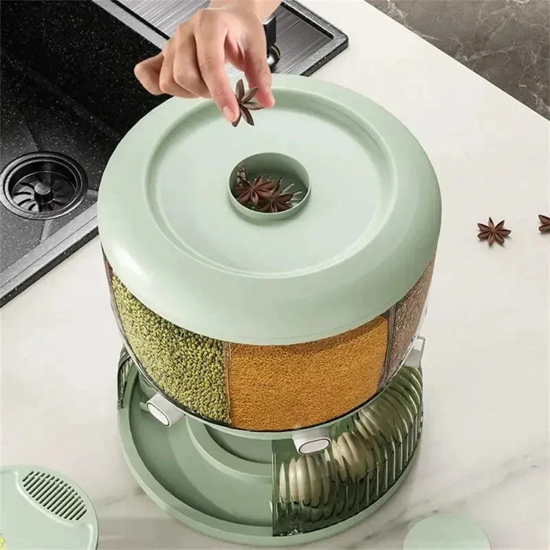 6-Slot Rotatory Grains & Egg Storage Bucket