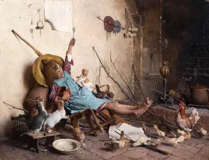 All Gone - Gaetano Chierici - 19th Century European Domestic Interiors Painting - Framed Prints All Gone - Gaetano Chierici - 19th Century European Domestic Interiors Painting - Framed Prints