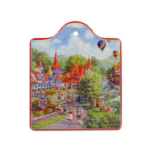 Alpine Village Scene Decorative Kitchen Trivet Alpine Village Scene Decorative Kitchen Trivet