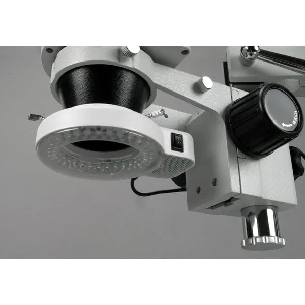 AmScope 144 LED Adjustable Compact Microscope Ring Light   Adapter