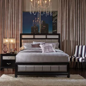 Barzini California King Upholstered Bed Black and Grey Barzini California King Upholstered Bed Black and Grey
