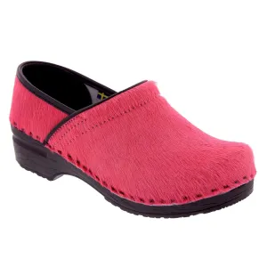 BJORK PROFESSIONAL Fuchsia Fur Leather Clogs - CLOSEOUT BJORK PROFESSIONAL Fuchsia Fur Leather Clogs - CLOSEOUT