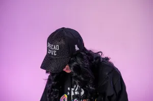 Black & White Spread Love Glam Pony Hat Black & White Spread Love Glam Pony Hat