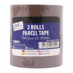 Brown Parcel Tape - 2 Pack 25m Packaging Shipping Supplies Brown Parcel Tape - 2 Pack 25m Packaging Shipping Supplies
