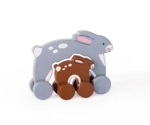 Bunny Big and Little Wooden Roller Bunny Big and Little Wooden Roller