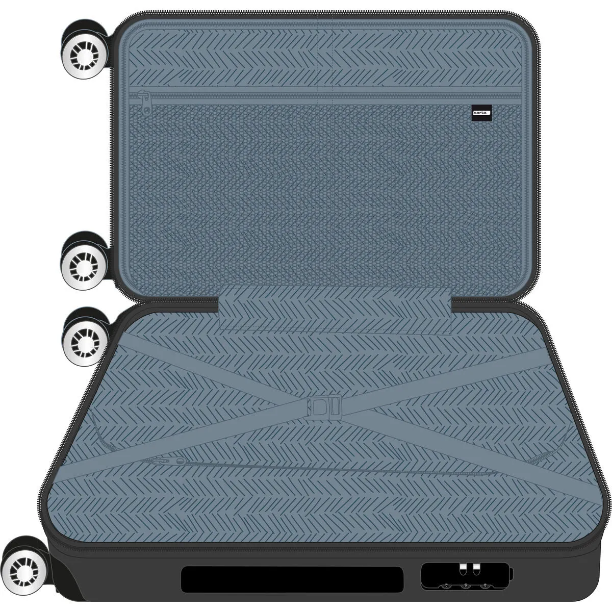 Cabin Suitcase by Safta Dark Grey 20 34 x 55 x 20 Cm