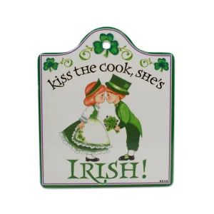 Ceramic Cheeseboard with Cork Backing: Irish Ceramic Cheeseboard with Cork Backing: Irish