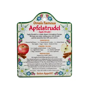 Ceramic Trivet with German Apfel Strudel Recipe Ceramic Trivet with German Apfel Strudel Recipe