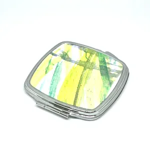 Compact mirror lime /mauve splash of colour Compact mirror lime /mauve splash of colour
