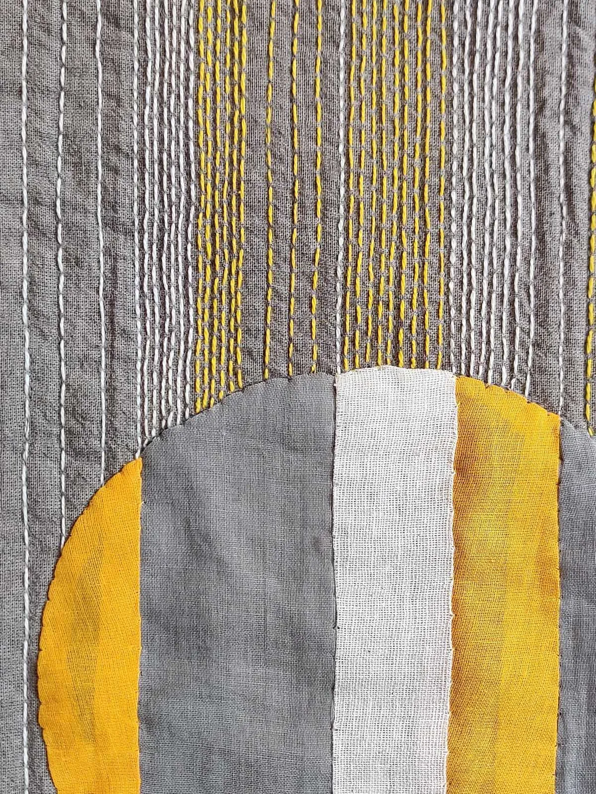 Cotton Applique and Sujani Work Yellow Tote Bag