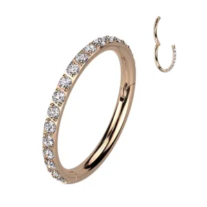 Crystal SIDE Paved Segment Clicker with Rose Gold Plating Crystal SIDE Paved Segment Clicker with Rose Gold Plating