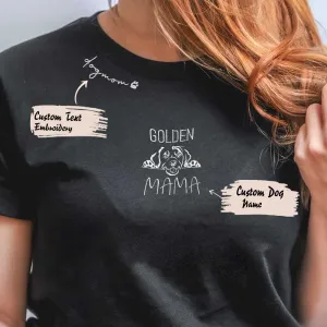 Custom Golden Retriever Dog Mama Embroidered Collar Shirt, Personalized Shirt with Dog Name, Gifts for Golden Retriever Lovers Custom Golden Retriever Dog Mama Embroidered Collar Shirt, Personalized Shirt with Dog Name, Gifts for Golden Retriever Lovers
