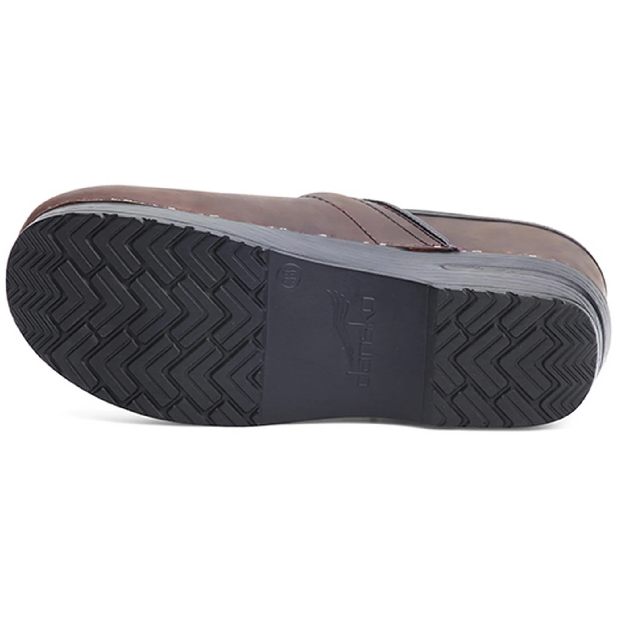 DANSKO Men's Narrow Professional Brown Oiled Leather Clogs