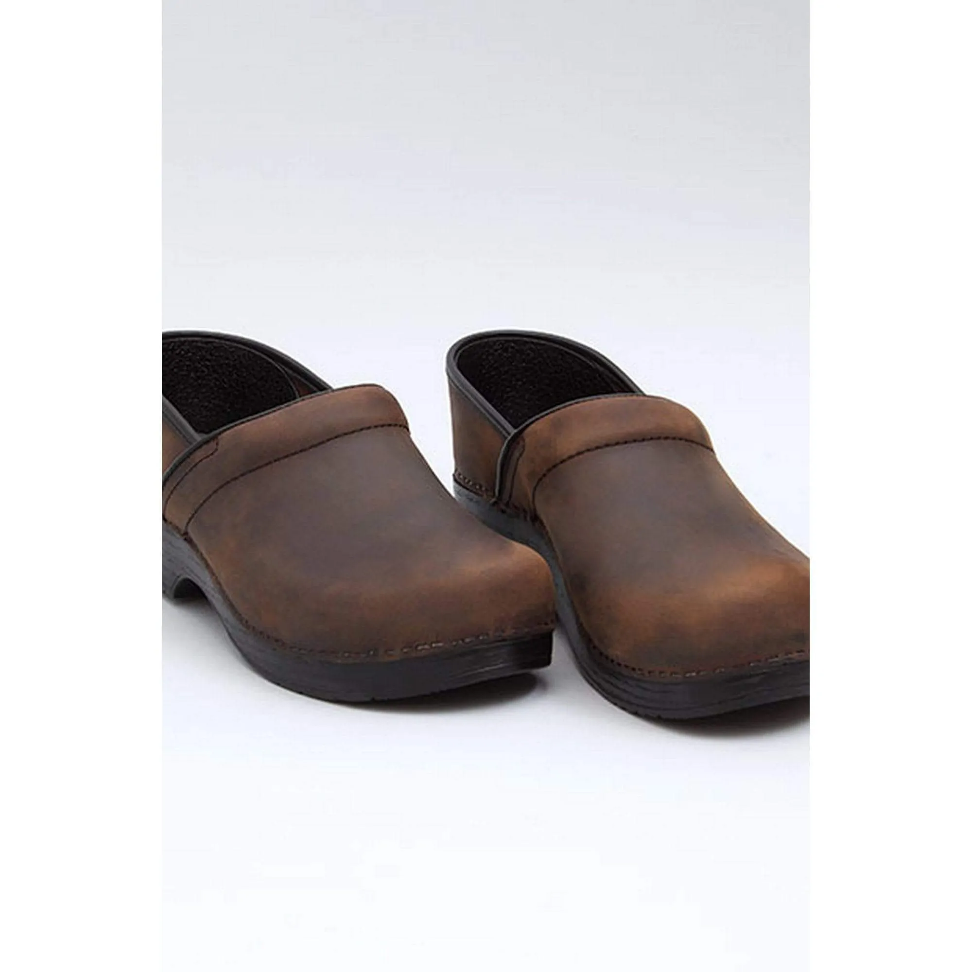 DANSKO Men's WIDE Professional Brown Oiled Leather Clogs