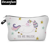 Deanfun Unicorn Cosmetic Bags 3D Printed Star with Zipper
