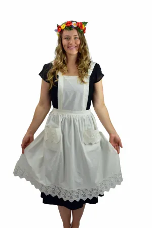 Deluxe Adult Victorian Lace Costume Full Apron Beige Deluxe Adult Victorian Lace Costume Full Apron Beige