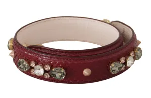Elegant Python Leather Bag Strap in Bordeaux Elegant Python Leather Bag Strap in Bordeaux