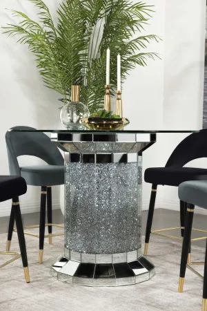 Ellie Pedestal Round Glass Top Counter Height Table Mirror Ellie Pedestal Round Glass Top Counter Height Table Mirror