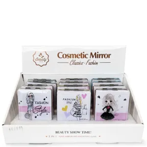 Fashion Girl Printed Moving Glitter Compact Mirror 2472 (12 units) Fashion Girl Printed Moving Glitter Compact Mirror 2472 (12 units)