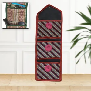Foldable Hanging Organizer with 3 Pockets - Wall Hanging Letter Holder Foldable Hanging Organizer with 3 Pockets - Wall Hanging Letter Holder