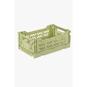 Foldable Storage Bins, Plastic Crate for Storage, Collapsible Crate, Utility Stackable Box Small Lime Cream Foldable Storage Bins, Plastic Crate for Storage, Collapsible Crate, Utility Stackable Box Small Lime Cream