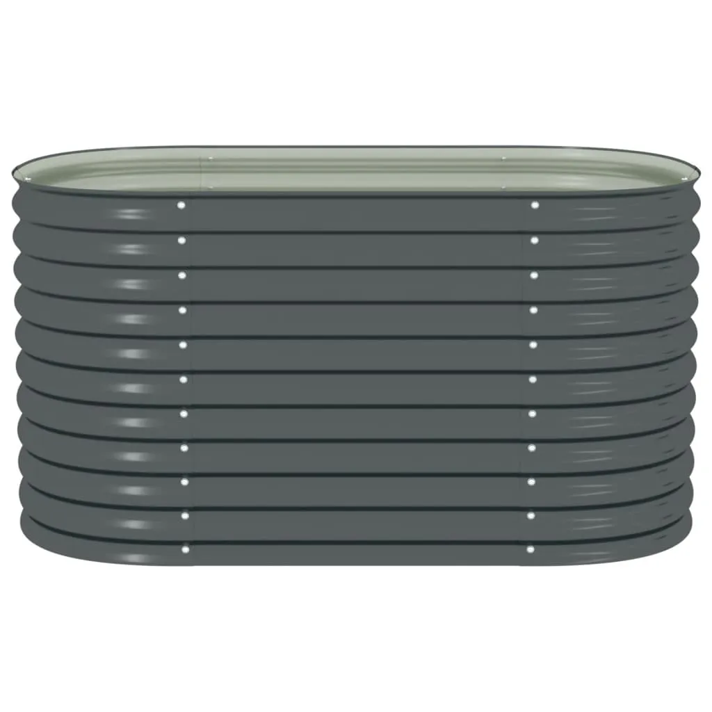 Garden Raised Bed 160x80x81 cm Galvanised Steel Grey