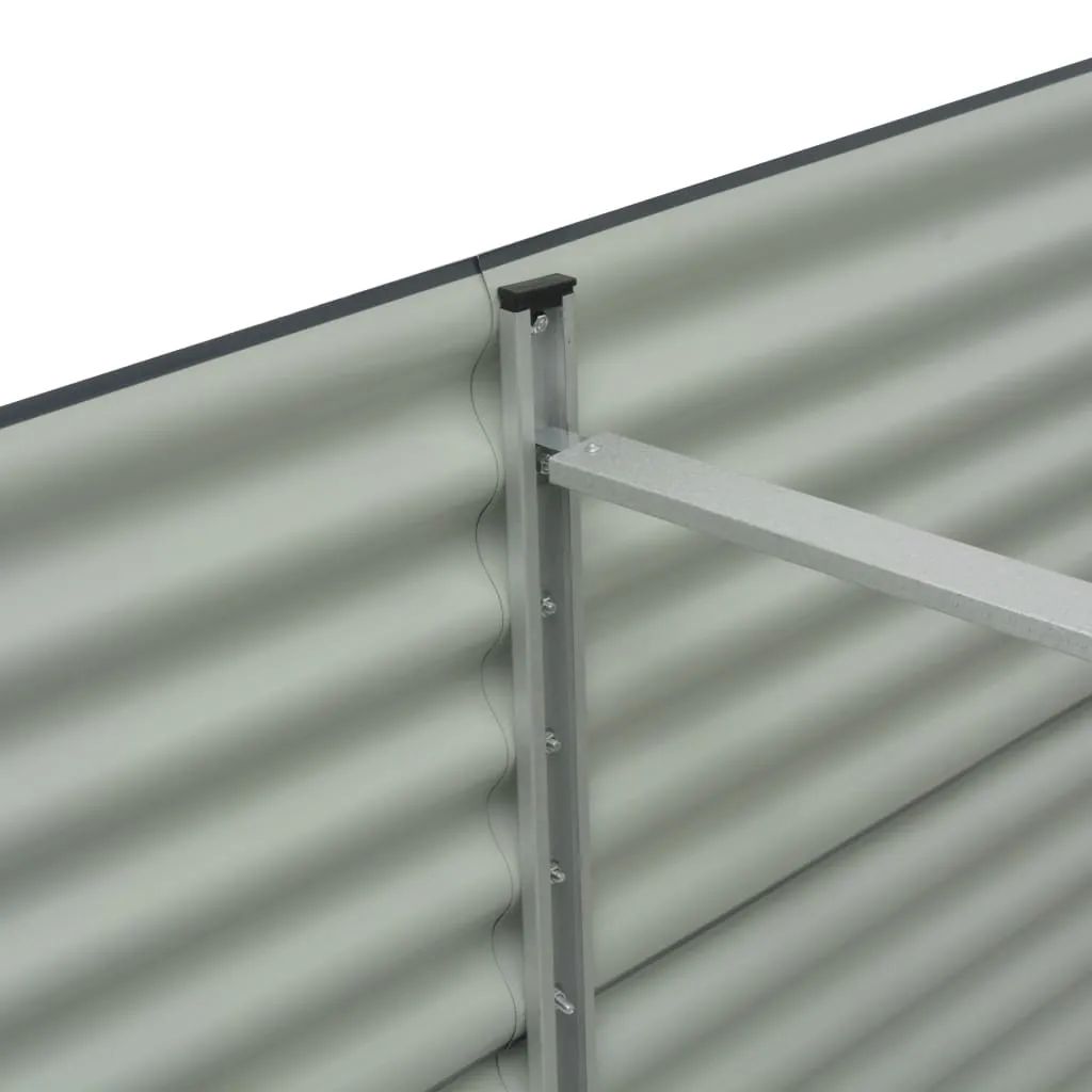 Garden Raised Bed 320x80x81 cm Galvanised Steel Grey
