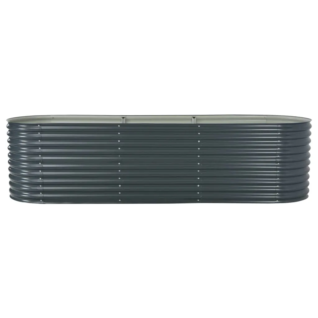 Garden Raised Bed 320x80x81 cm Galvanised Steel Grey