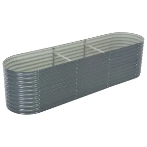 Garden Raised Bed 320x80x81 cm Galvanised Steel Grey Garden Raised Bed 320x80x81 cm Galvanised Steel Grey