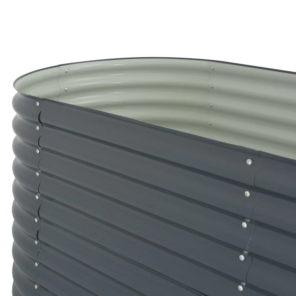 Garden Raised Bed 320x80x81 cm Galvanised Steel Grey