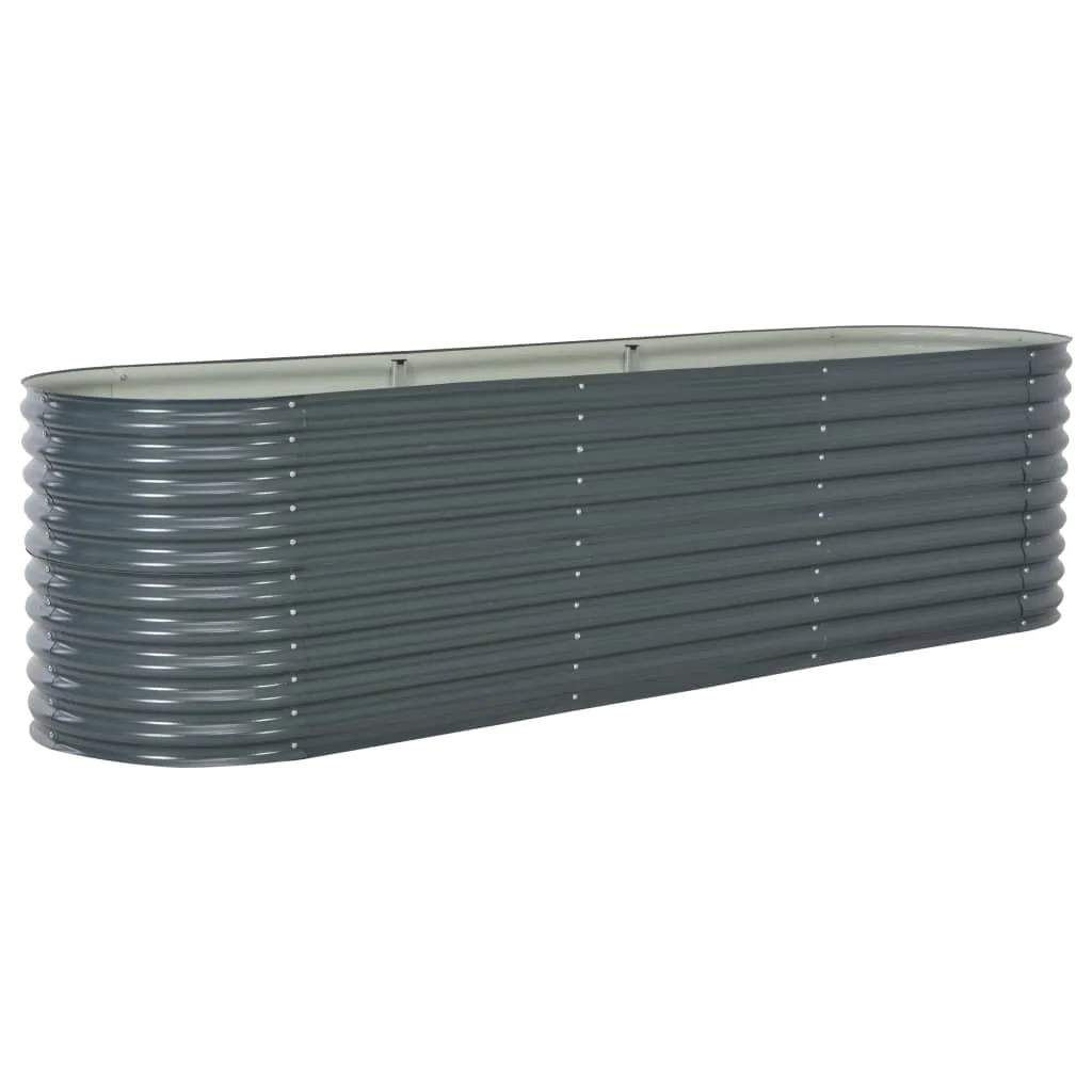 Garden Raised Bed 320x80x81 cm Galvanised Steel Grey