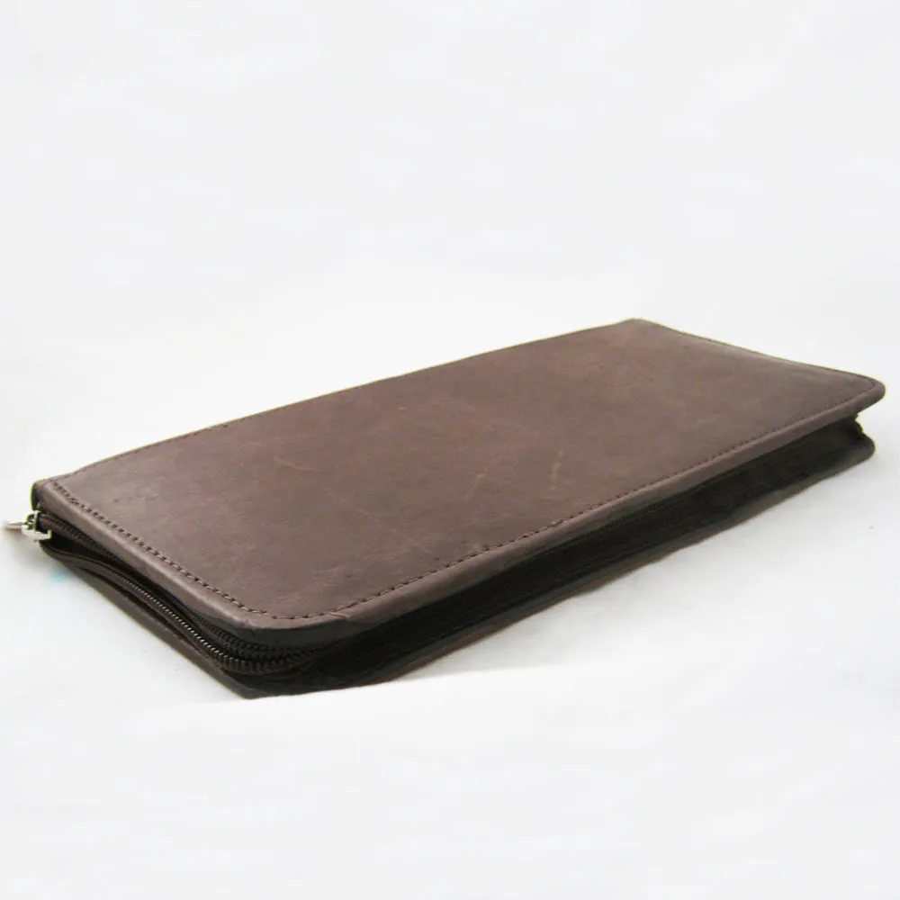 Genuine Leather Business Card Holder 160 Cards Organizer Book IDs Cards Brown !!