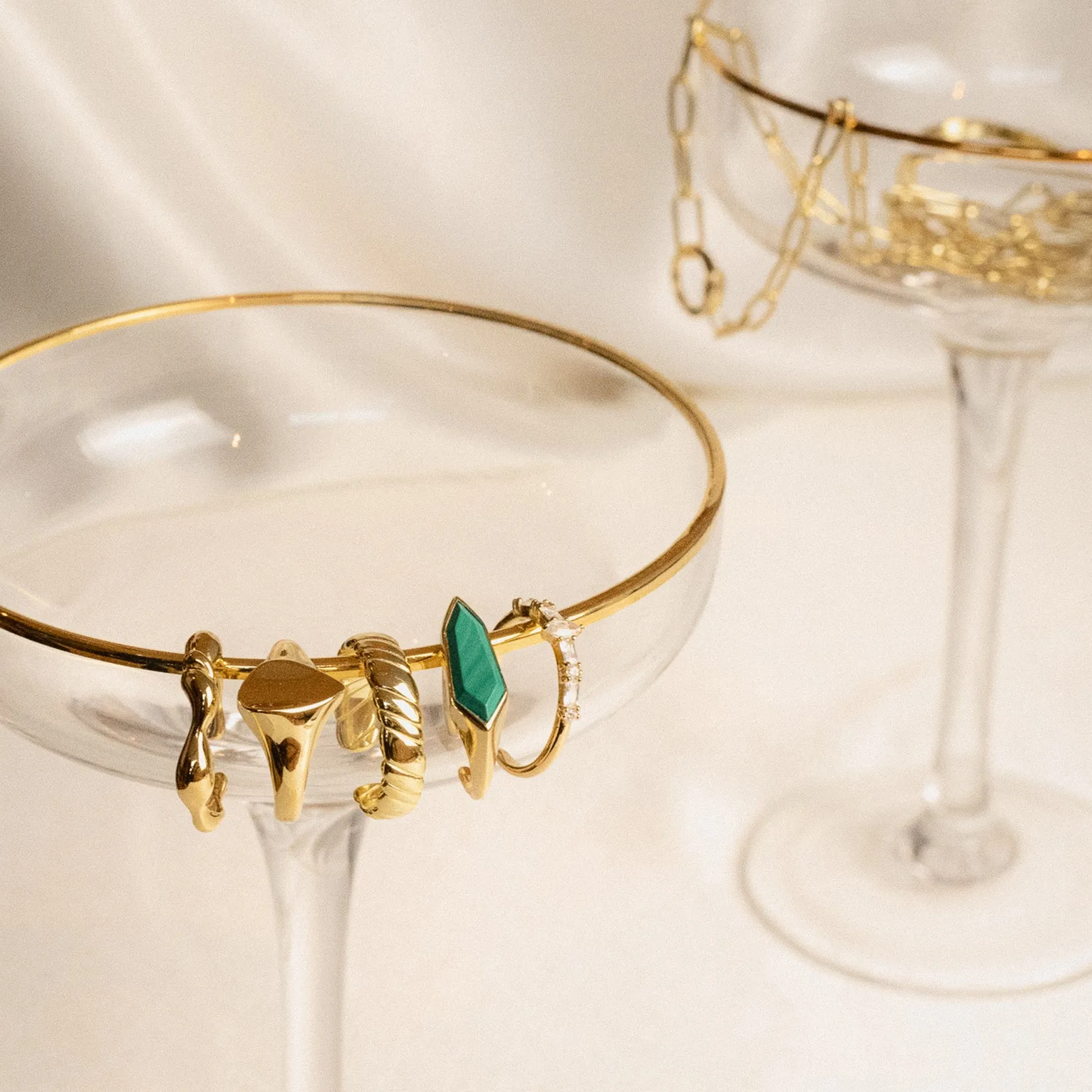 Gold Sparkle Multi Stone Band Ring