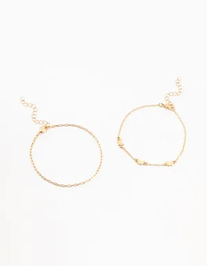 Gold Station Butterfly Anklets 4-Pack Gold Station Butterfly Anklets 4-Pack
