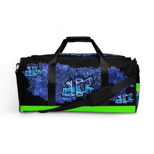 GYM DUFFLE BAG (Premium): DELPHINIUMS BOUQUET -uniSex (BLACK) GYM DUFFLE BAG (Premium): DELPHINIUMS BOUQUET -uniSex (BLACK)