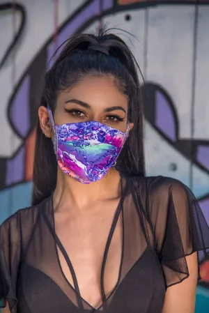 J. Valentine Electric Lavender Spandex Pleated Face Mask- Festival Rave Accessory J. Valentine Electric Lavender Spandex Pleated Face Mask- Festival Rave Accessory