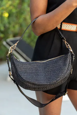 Kelly Black Raffia Crossbody Purse SALE Kelly Black Raffia Crossbody Purse SALE