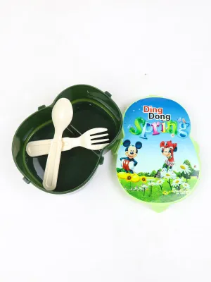 Kids Ding Dong Lunch Box with Fork & Spoon MM Green Kids Ding Dong Lunch Box with Fork & Spoon MM Green