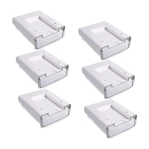 Kuber Industries Bottom Layer Small Drawer Storage Box|Plastic Cabinet Box For Storage|Pack of 6|White Kuber Industries Bottom Layer Small Drawer Storage Box|Plastic Cabinet Box For Storage|Pack of 6|White