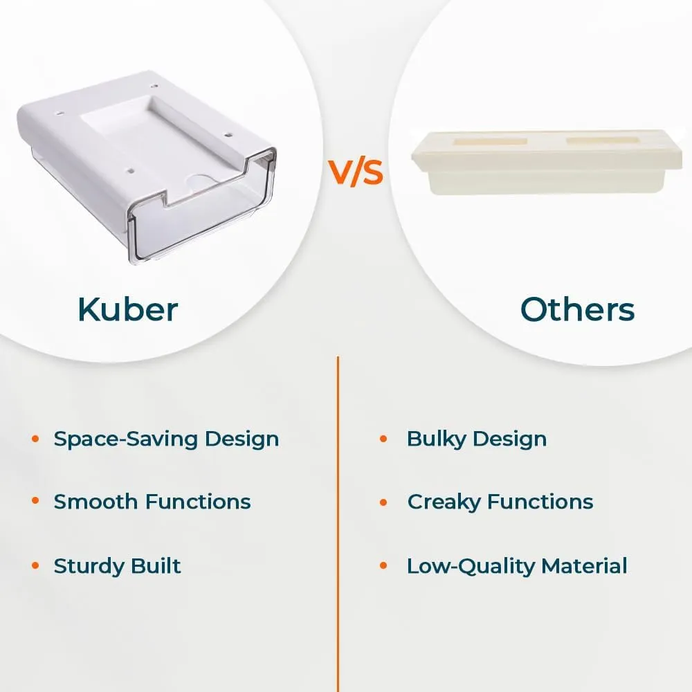 Kuber Industries Bottom Layer Small Drawer Storage Box|Plastic Cabinet Box For Storage|Pack of 6|White