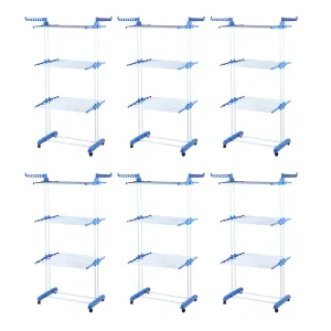 Kuber Industries Pack of 6 Stainless Steel Cloth Drying Stand | Foldable Wings | Balcony and Indoor | Easy to Assemble| Corrosion Free| Color-Blue| TW116BU Kuber Industries Pack of 6 Stainless Steel Cloth Drying Stand | Foldable Wings | Balcony and Indoor | Easy to Assemble| Corrosion Free| Color-Blue| TW116BU