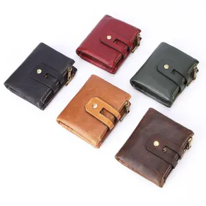 Leather Men's Wallet Short Vintage Handheld Leather Men's Wallet Short Vintage Handheld