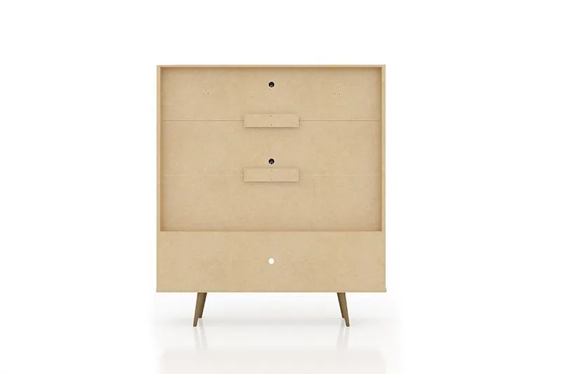 Liberty 63" Freestanding Entertainment Center with Overhead shelf in White and Yellow
