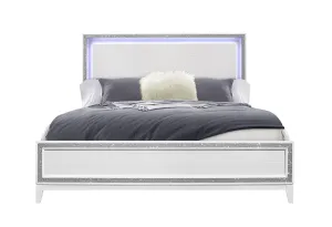 Lily White King Bed - Sleek White King Frame Lily White King Bed - Sleek White King Frame
