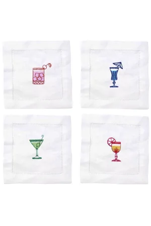 Linen Cocktail Hour Coasters Linen Cocktail Hour Coasters