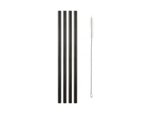 Maxwell & Williams Cocktail & Co Reusable Wide Straw With Brush Set of 4 Black Gift Boxed Maxwell & Williams Cocktail & Co Reusable Wide Straw With Brush Set of 4 Black Gift Boxed