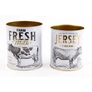 Metal Utensil Holder 1.24 Litres - White & Gold Metal Utensil Holder 1.24 Litres - White & Gold