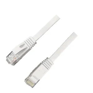 Micro Connectors E08-025FL-W 25ft 30AWG CAT6 UTP RJ45 Flat Networking Patch Cable - White Micro Connectors E08-025FL-W 25ft 30AWG CAT6 UTP RJ45 Flat Networking Patch Cable - White